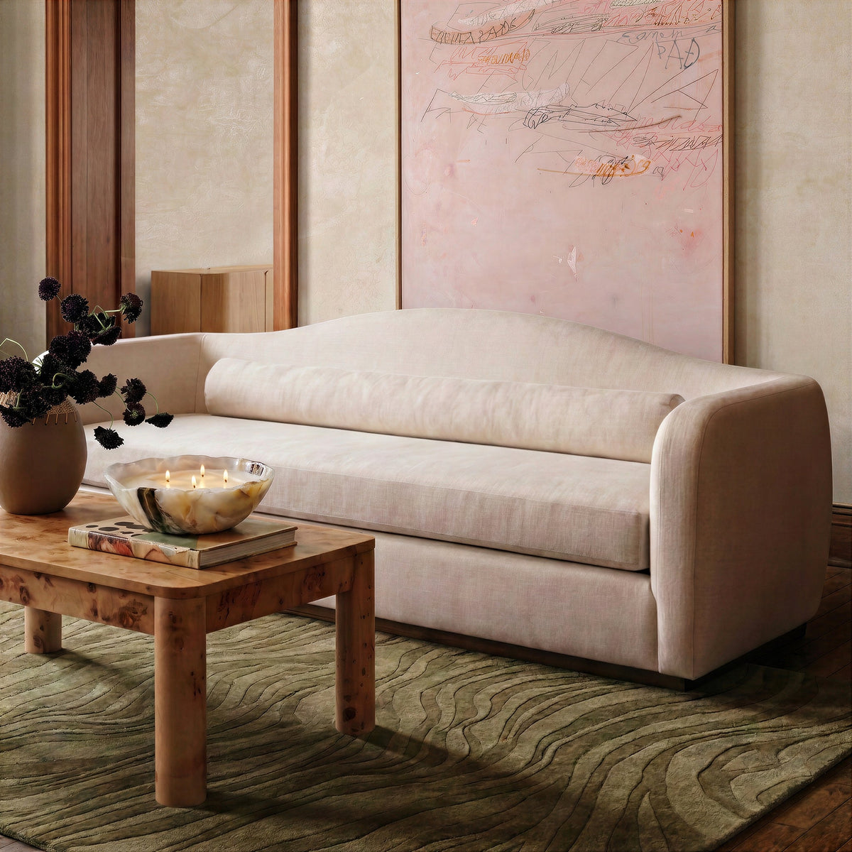 TOV Furniture Camille Cream 99in Sofa