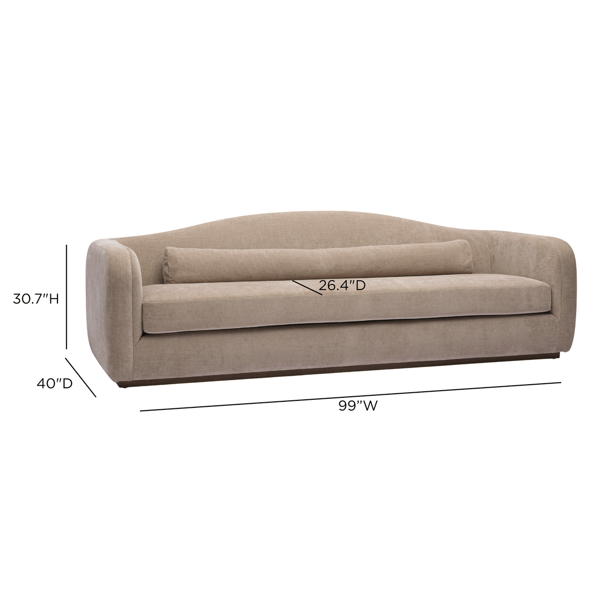 TOV Furniture Camille Stone 99in Sofa