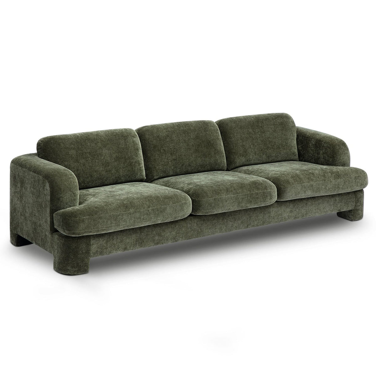 TOV Furniture Halsey Green Textured Sofa in green textured woven fabric, primary product view