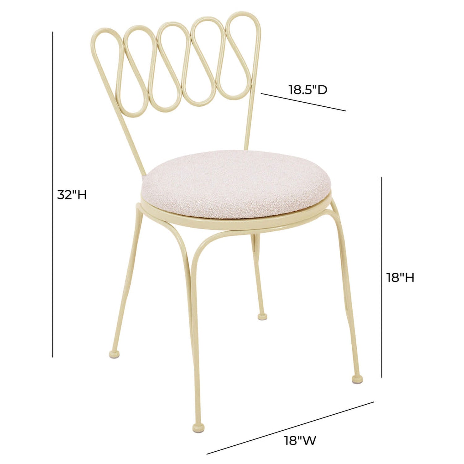 TOV Furniture Erica Wrought Iron Outdoor Chair