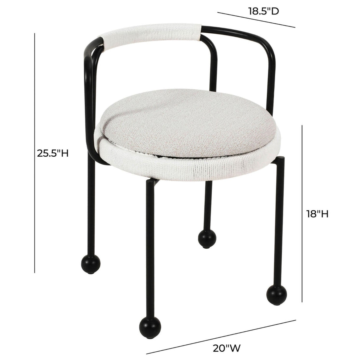 TOV Furniture Pansy Cream Outdoor Dining Chair