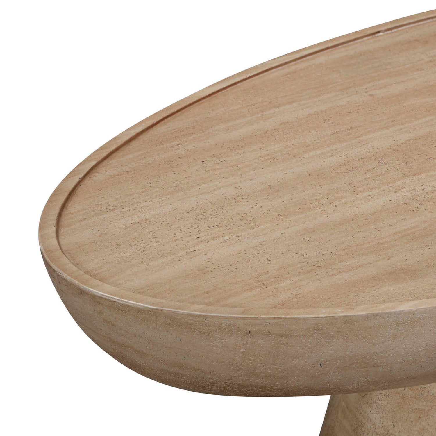 TOV Furniture Eclipse Textured Faux Travertine Indoor/Outdoor Coffee Table