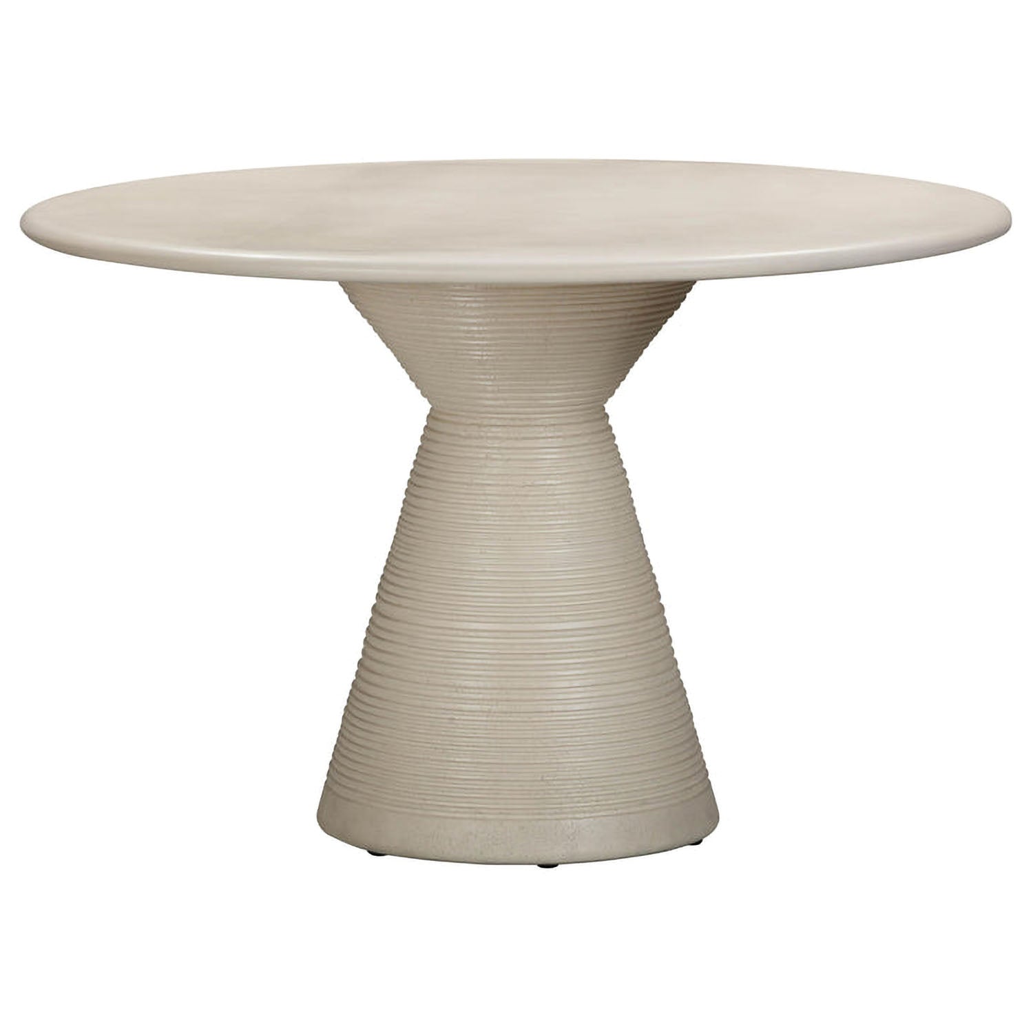 TOV Furniture Fern Beige Textured Faux Plaster Concrete Indoor/Outdoor Round Dining Table