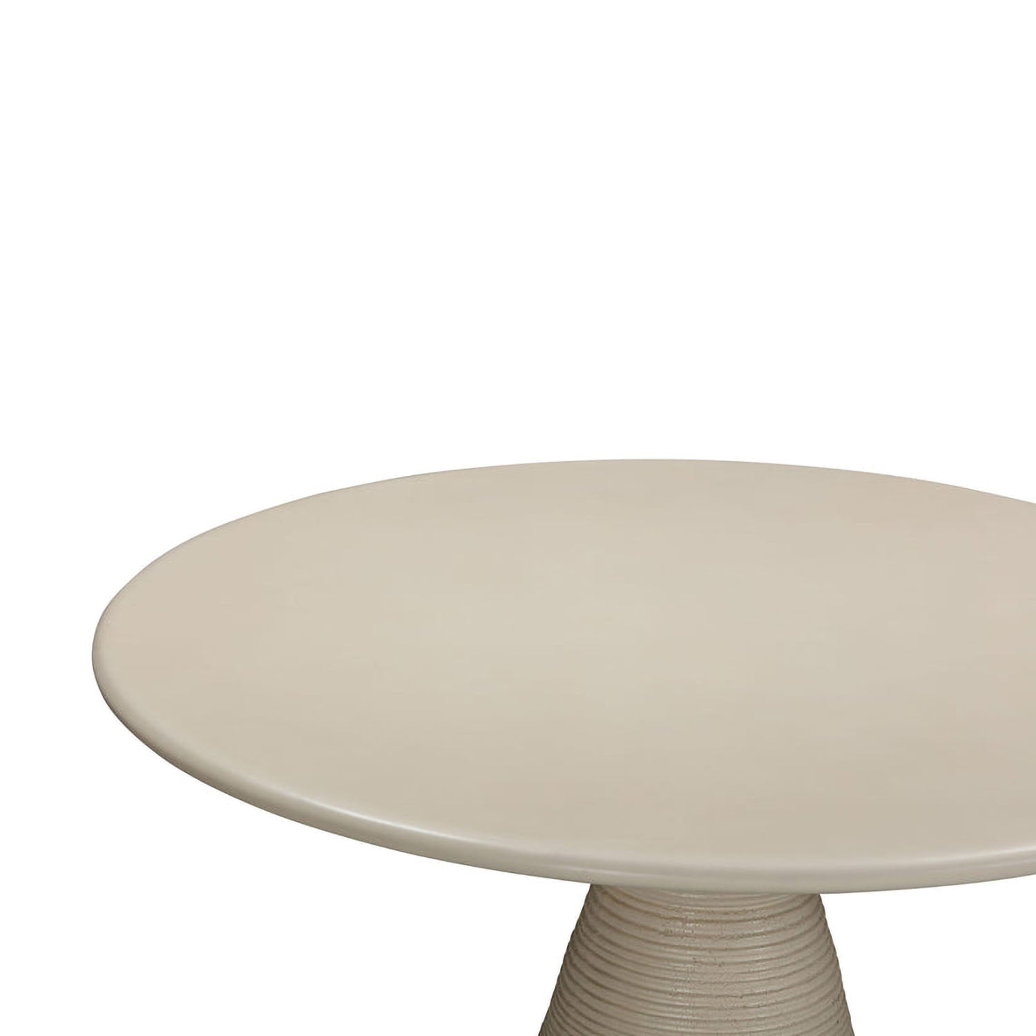 TOV Furniture Fern Beige Textured Faux Plaster Concrete Indoor/Outdoor Round Dining Table