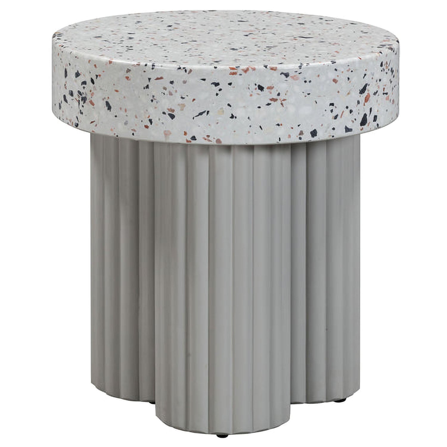 TOV Furniture Clover Faux Terrazzo Indoor/Outdoor Round Side Table