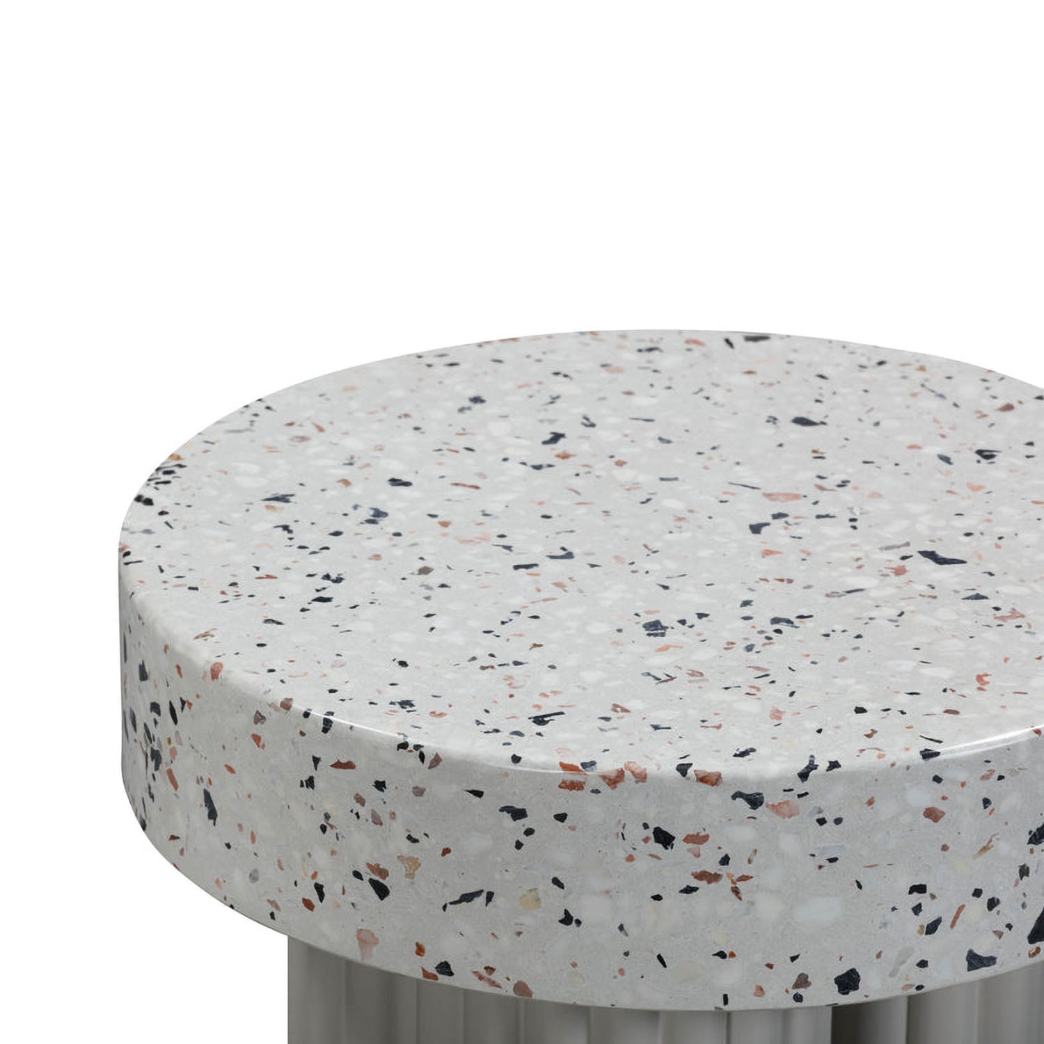 TOV Furniture Clover Faux Terrazzo Indoor/Outdoor Round Side Table