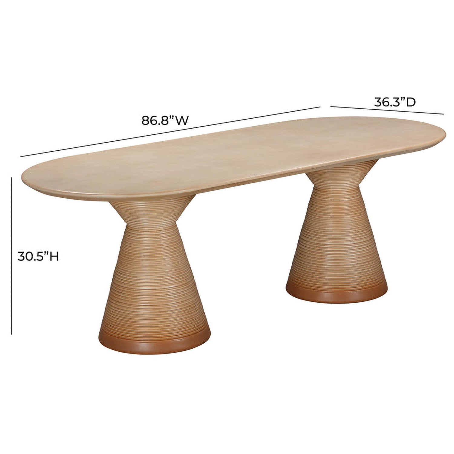 TOV Furniture Fassa Terracotta Indoor/Outdoor Oval Dining Table