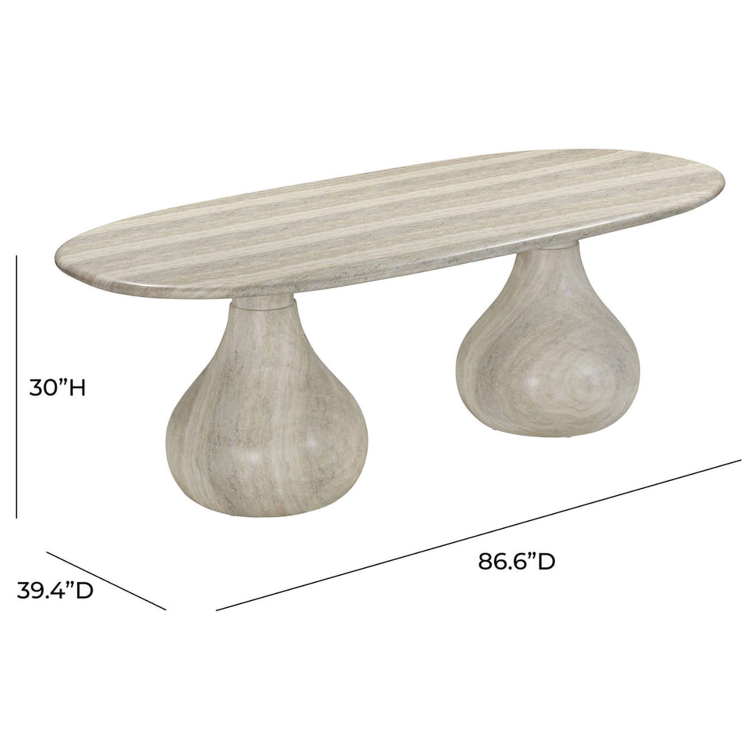 TOV Furniture Smooch Indoor/Outdoor Oval Dining Table