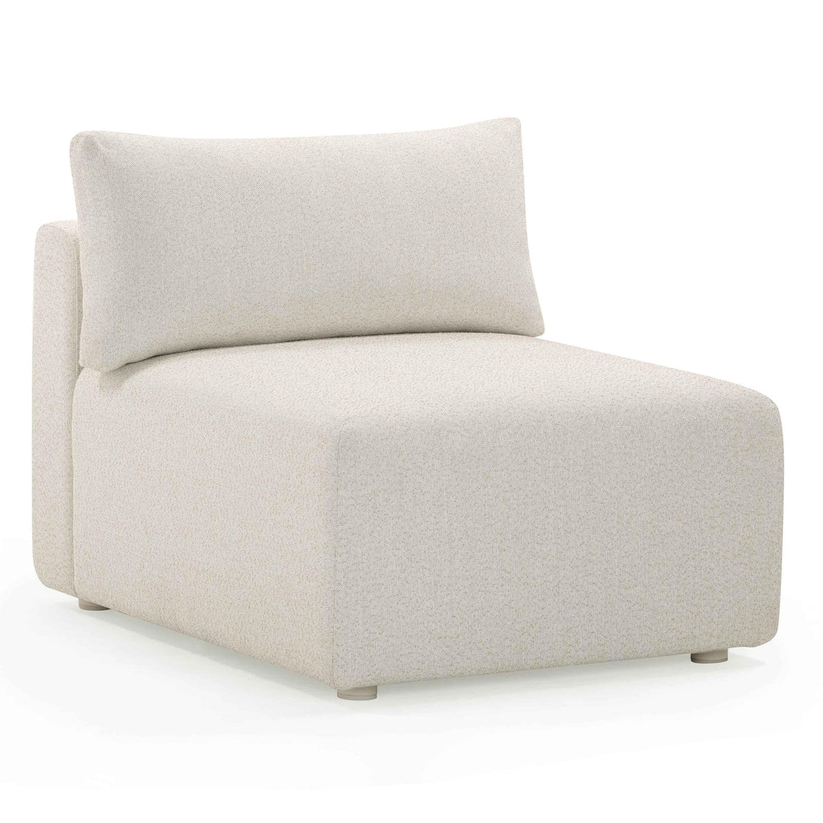 TOV Furniture Hangover Cream Performance Outdoor Modular Armless Chair in cream performance fabric, primary product view