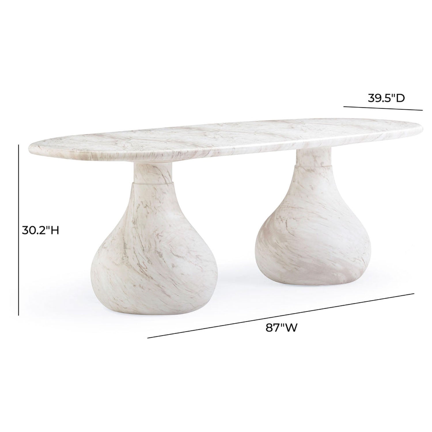 TOV Furniture Smooch Indoor/Outdoor Oval Dining Table