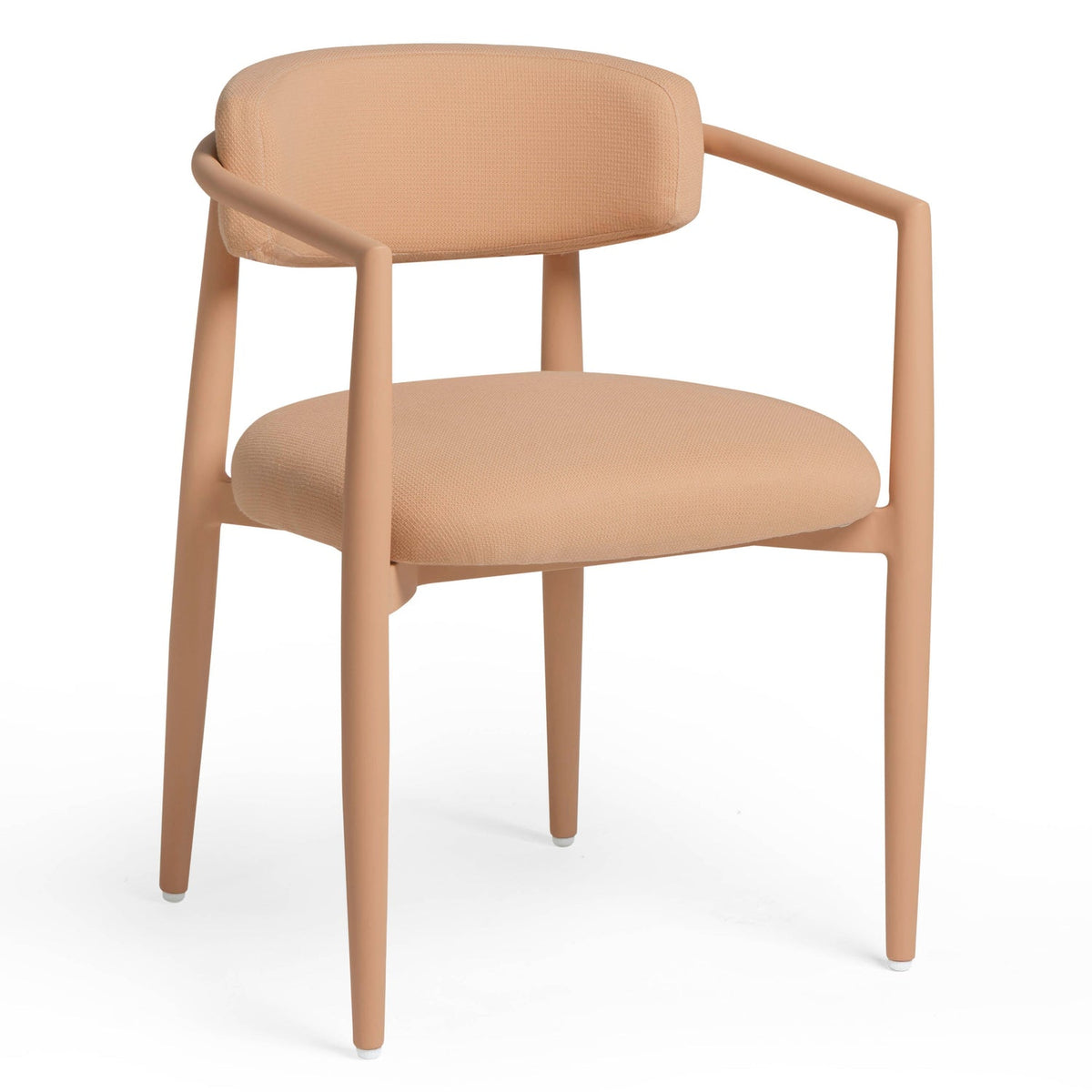 TOV Furniture Annika Textured Outdoor Dining Arm Chair in peach textured fabric, primary product view