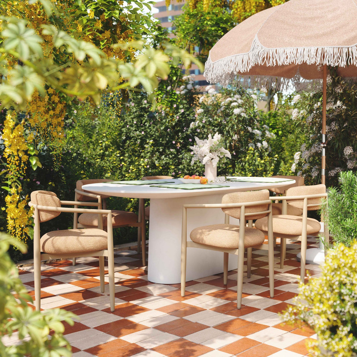TOV Furniture Annika Textured Outdoor Dining Arm Chair