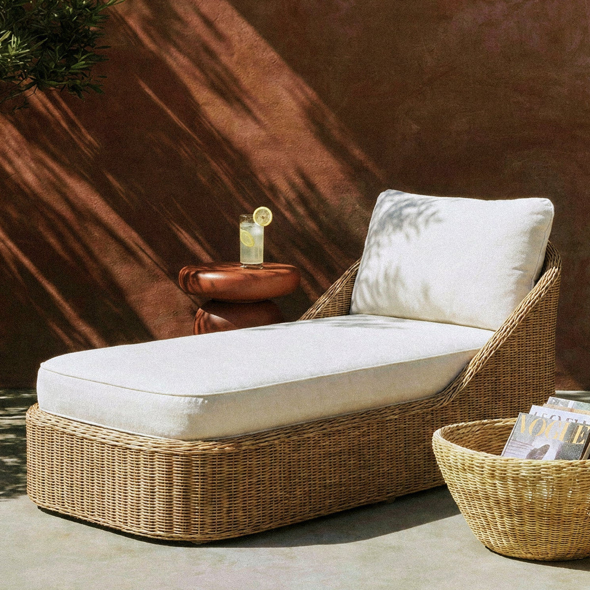 TOV Furniture Axel Cream Boucle Outdoor Lounge Chair in cream boucle, primary product view