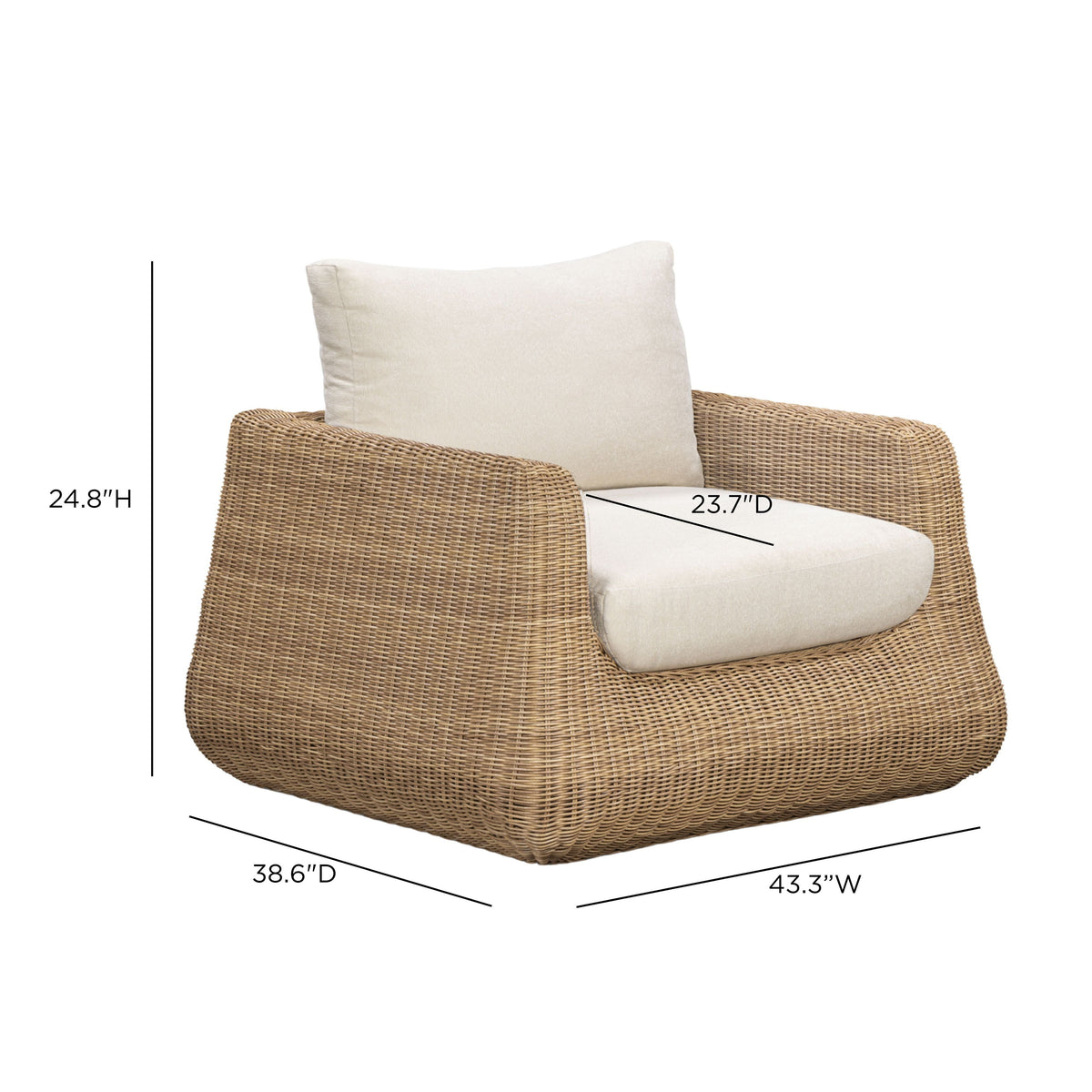 TOV Furniture Dana Cream Outdoor Accent Chair