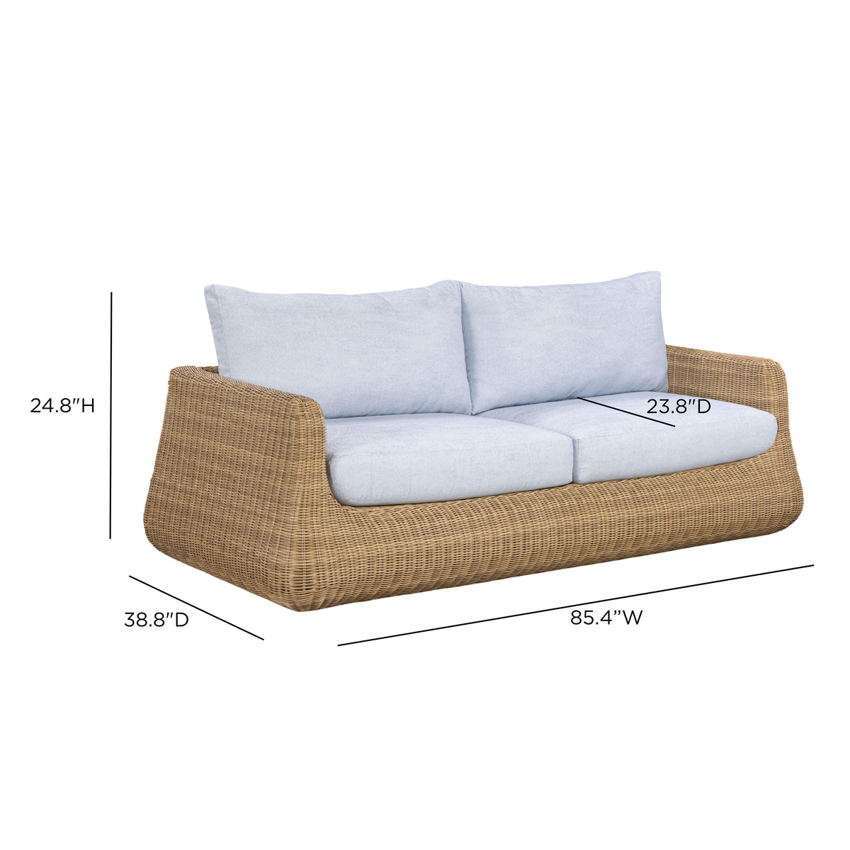 TOV Furniture Dana Blue Outdoor Sofa