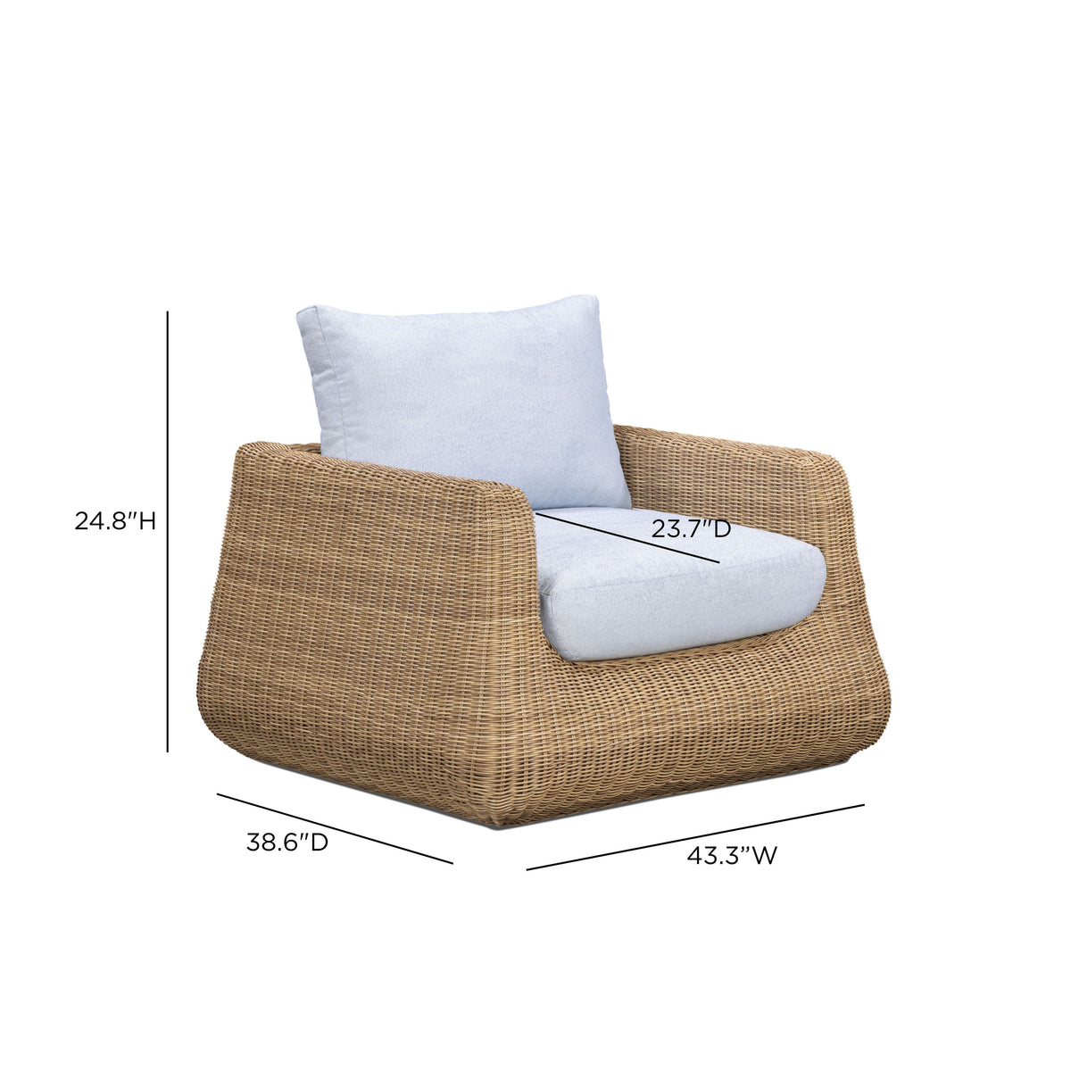 TOV Furniture Dana Blue Outdoor Accent Chair