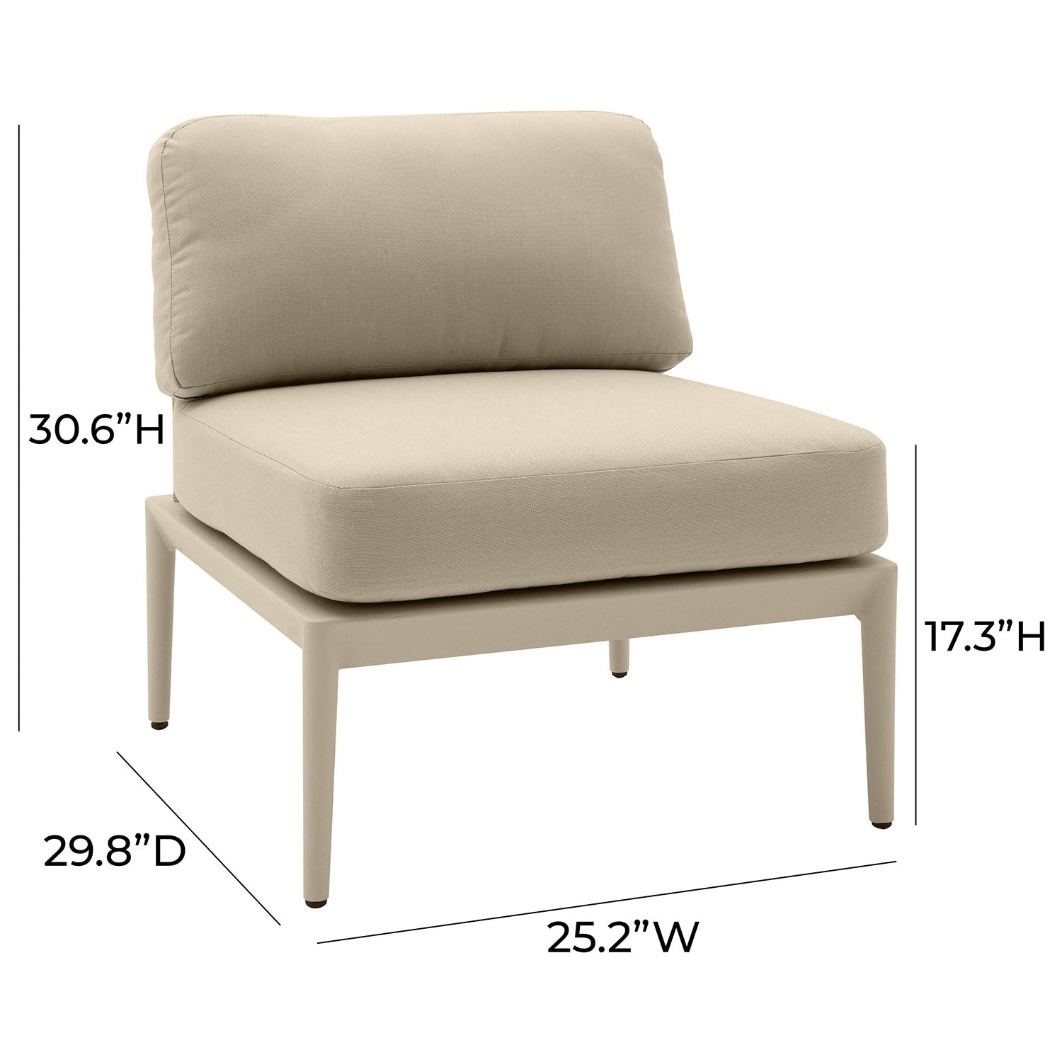 TOV Furniture Kapri Modular Outdoor Armless Chair