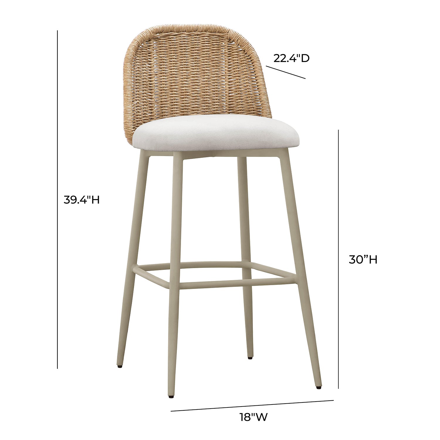 TOV Furniture Alexa Outdoor Bar Stool