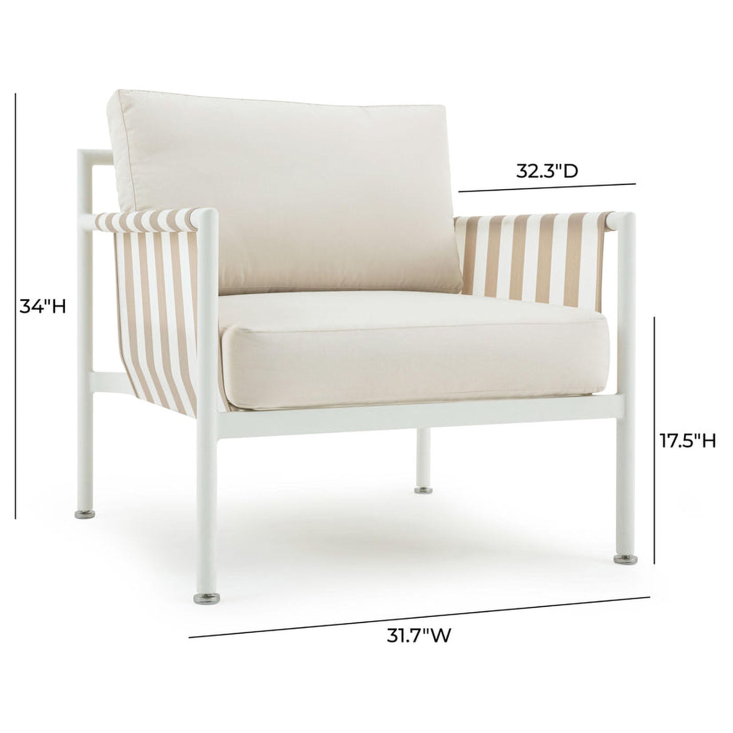 TOV Furniture Dunes Cream Outdoor Armchair