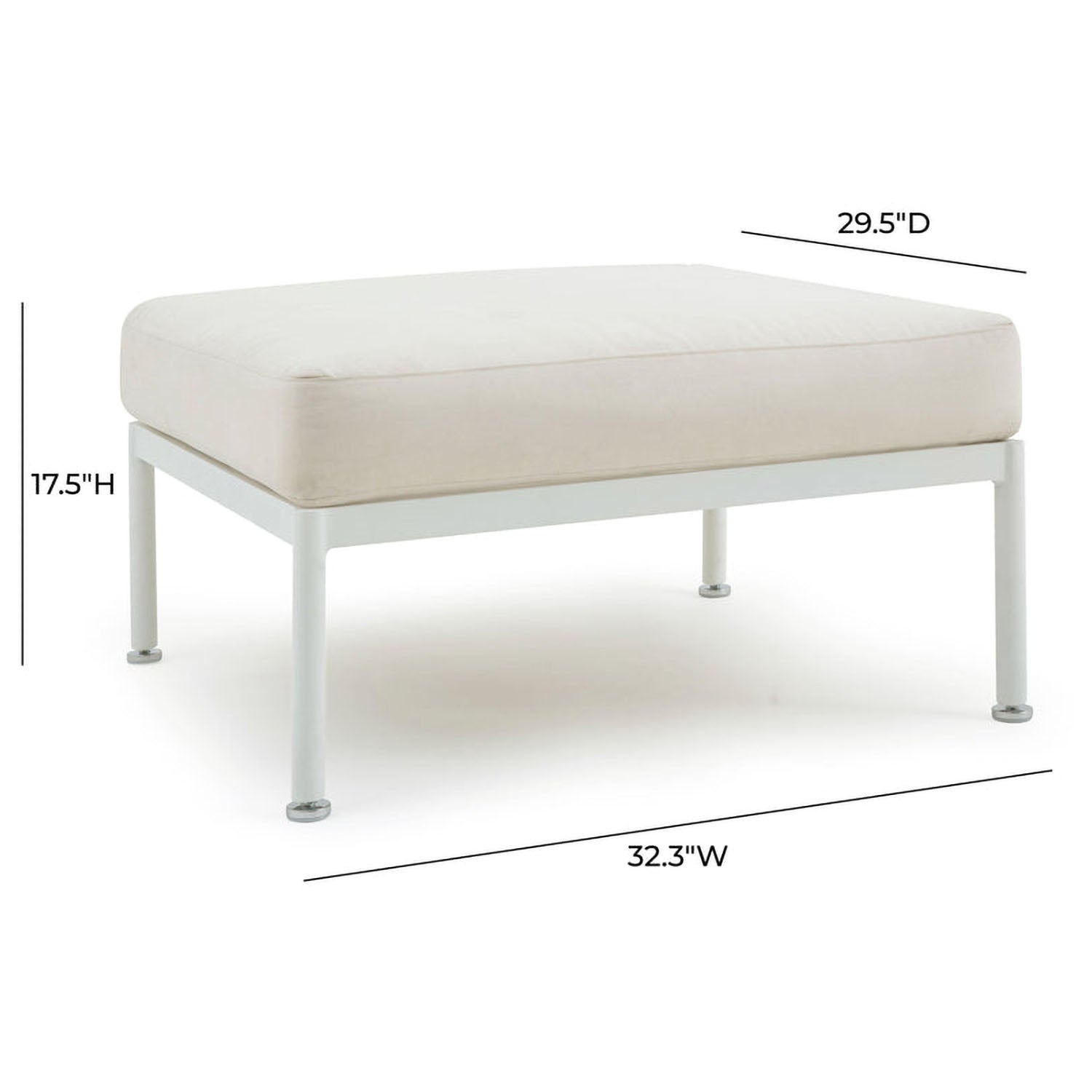 TOV Furniture Dunes Cream Outdoor Ottoman