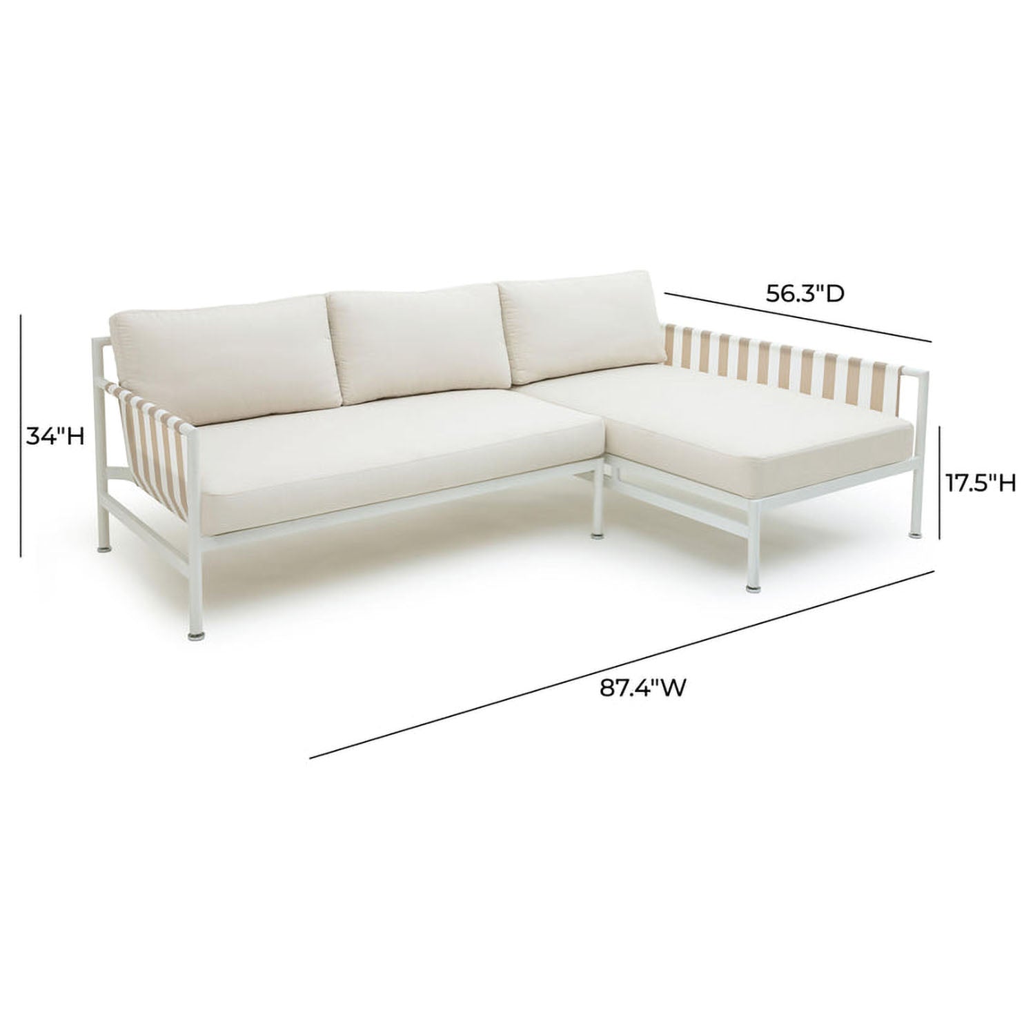 TOV Furniture Dunes Cream Outdoor Sectional Sofa