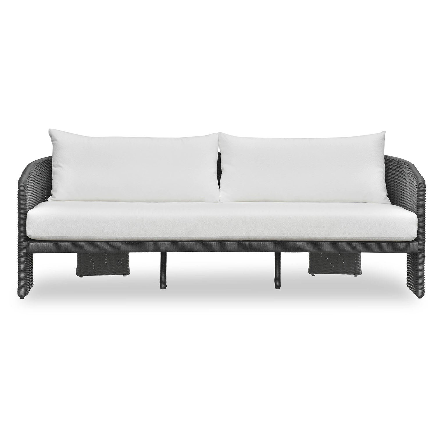 TOV Furniture Alexa Black Rattan Performance Outdoor Sofa