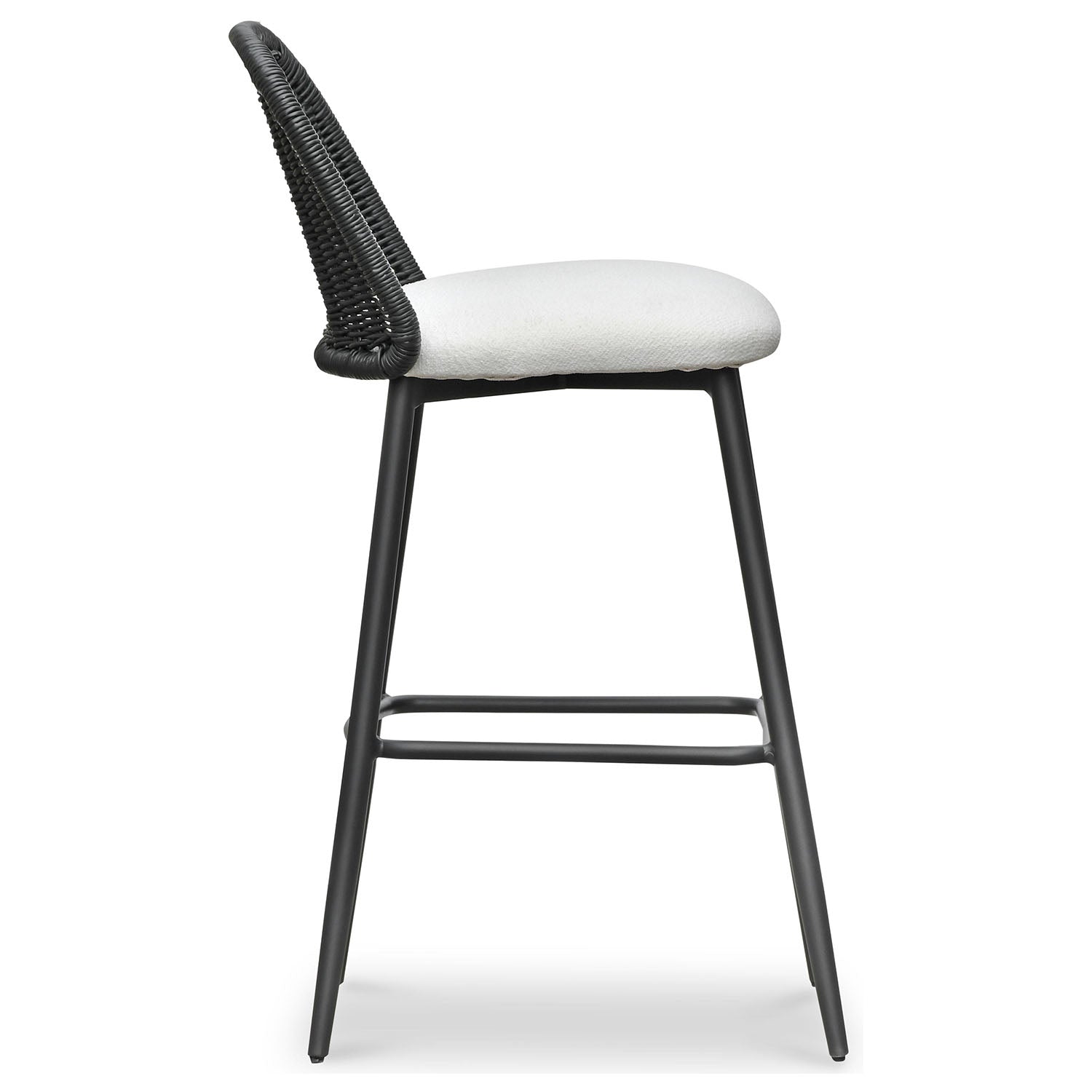 TOV Furniture Alexa Black Rattan Performance Barstool