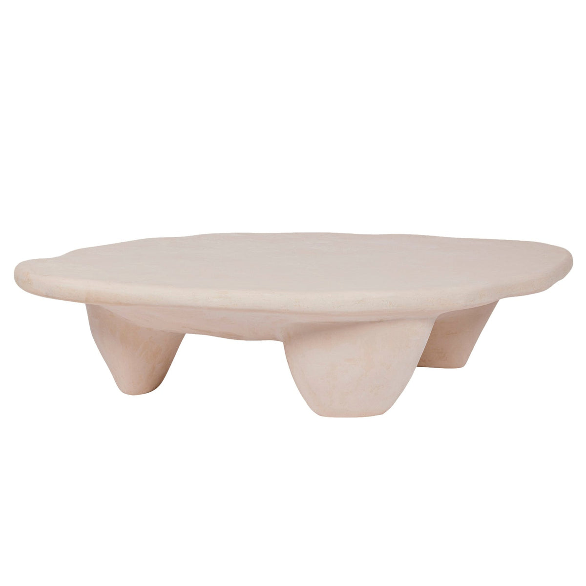 TOV Furniture Athen Nude Faux Stone 57in Coffee Table in nude faux stone, primary product view