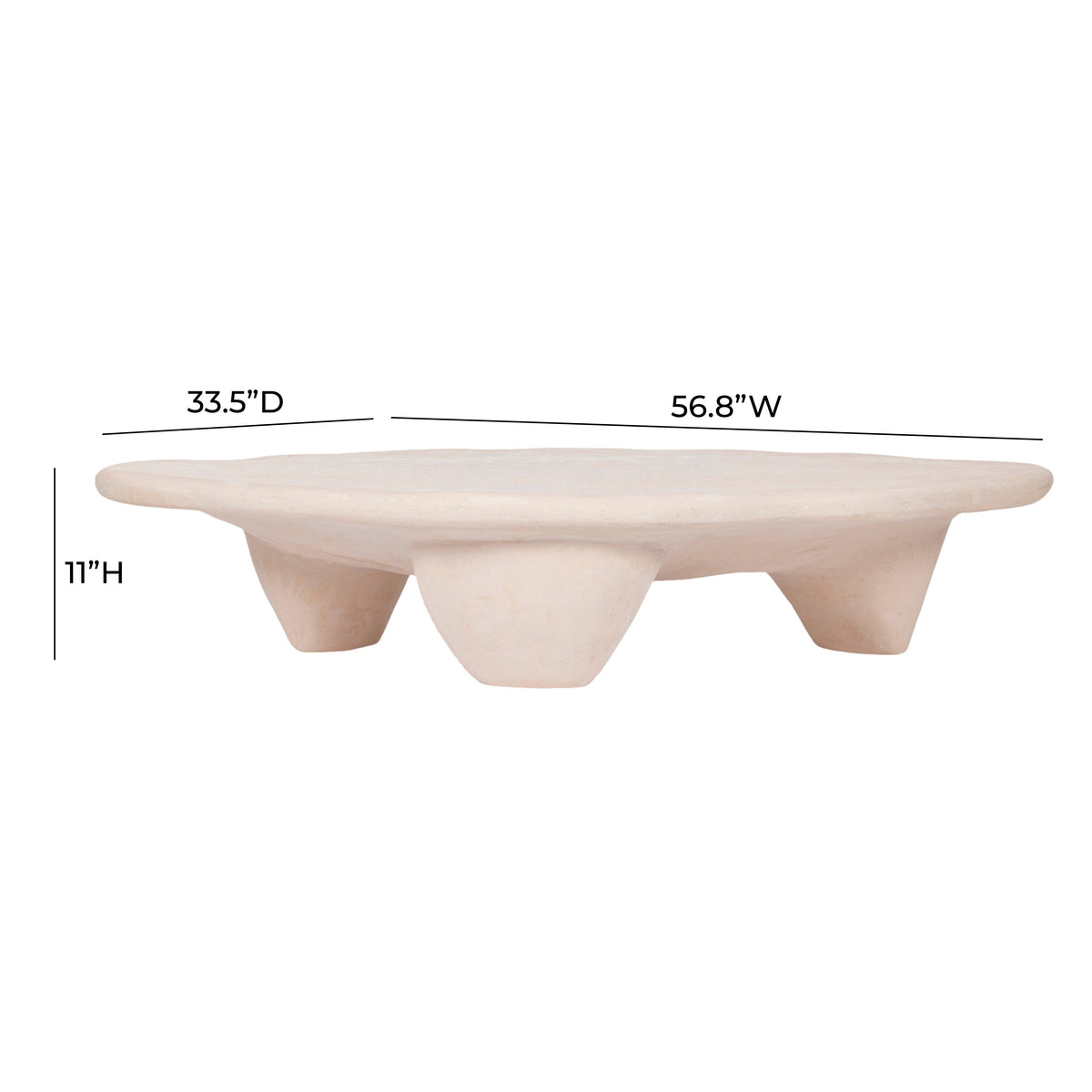 TOV Furniture Athen Nude Faux Stone 57in Coffee Table