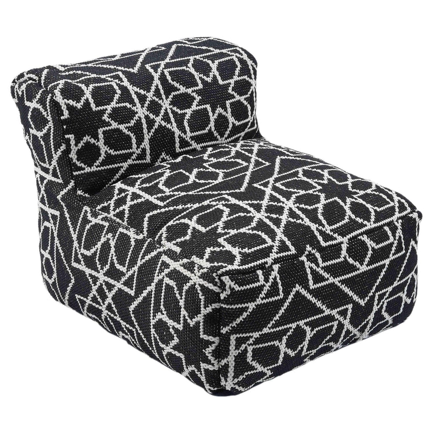 TOV Furniture Chiara Indoor/Outdoor Black Accent Pouf