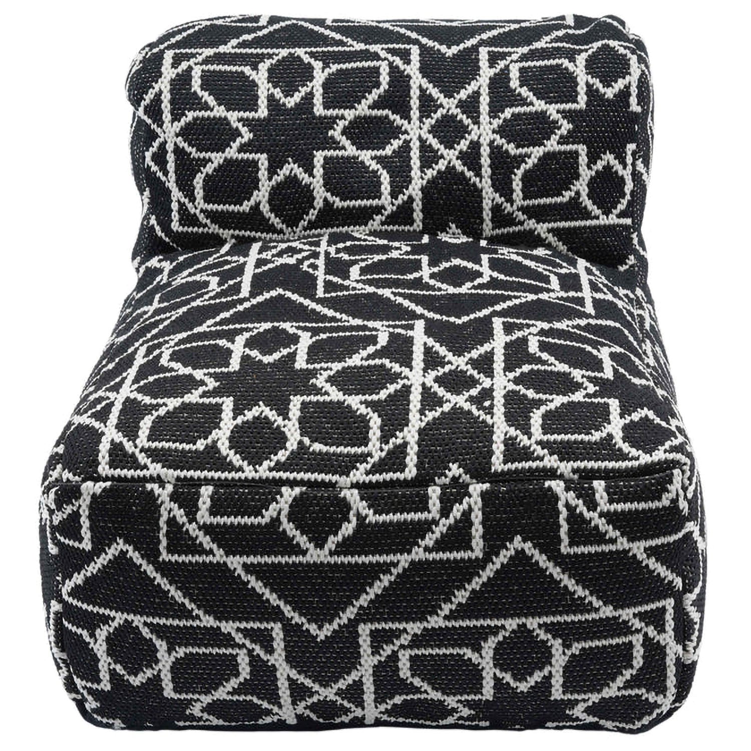 TOV Furniture Chiara Indoor/Outdoor Black Accent Pouf