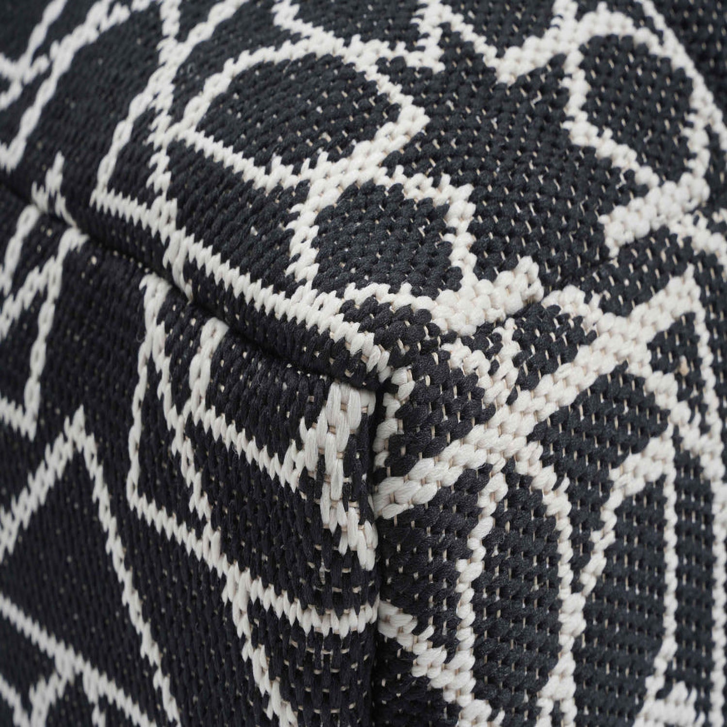 TOV Furniture Chiara Indoor/Outdoor Black Accent Pouf