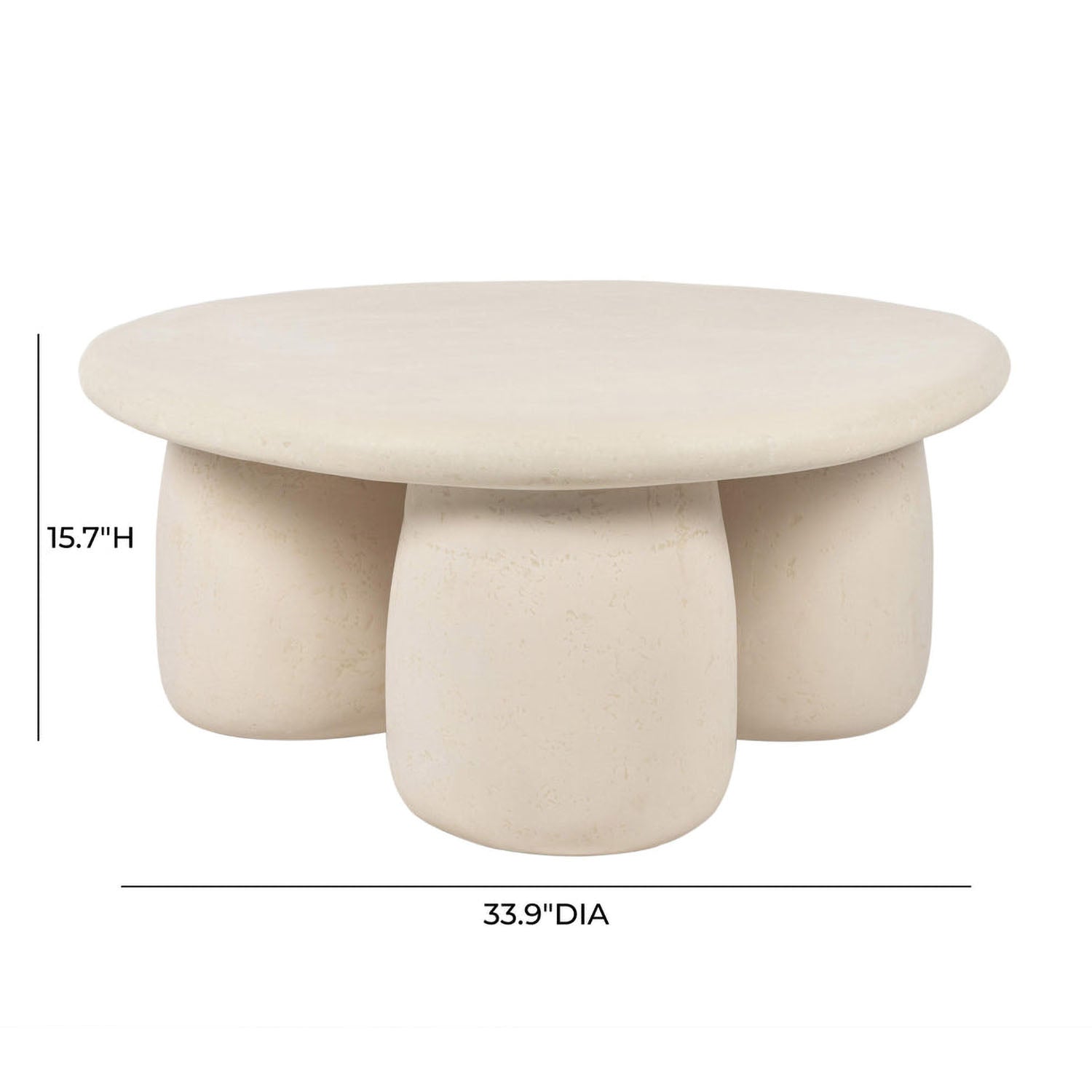 TOV Furniture Rahul Cream Round Coffee Table