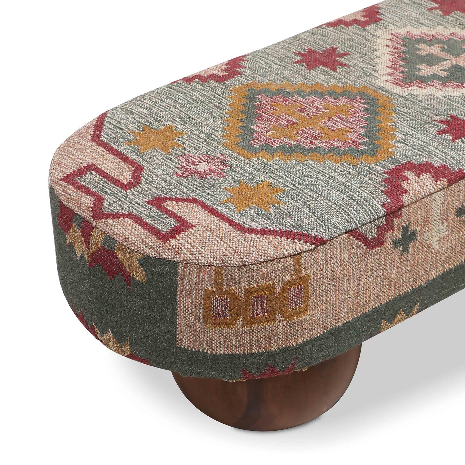 TOV Furniture Rizi Textured Wool Upholstered Bench