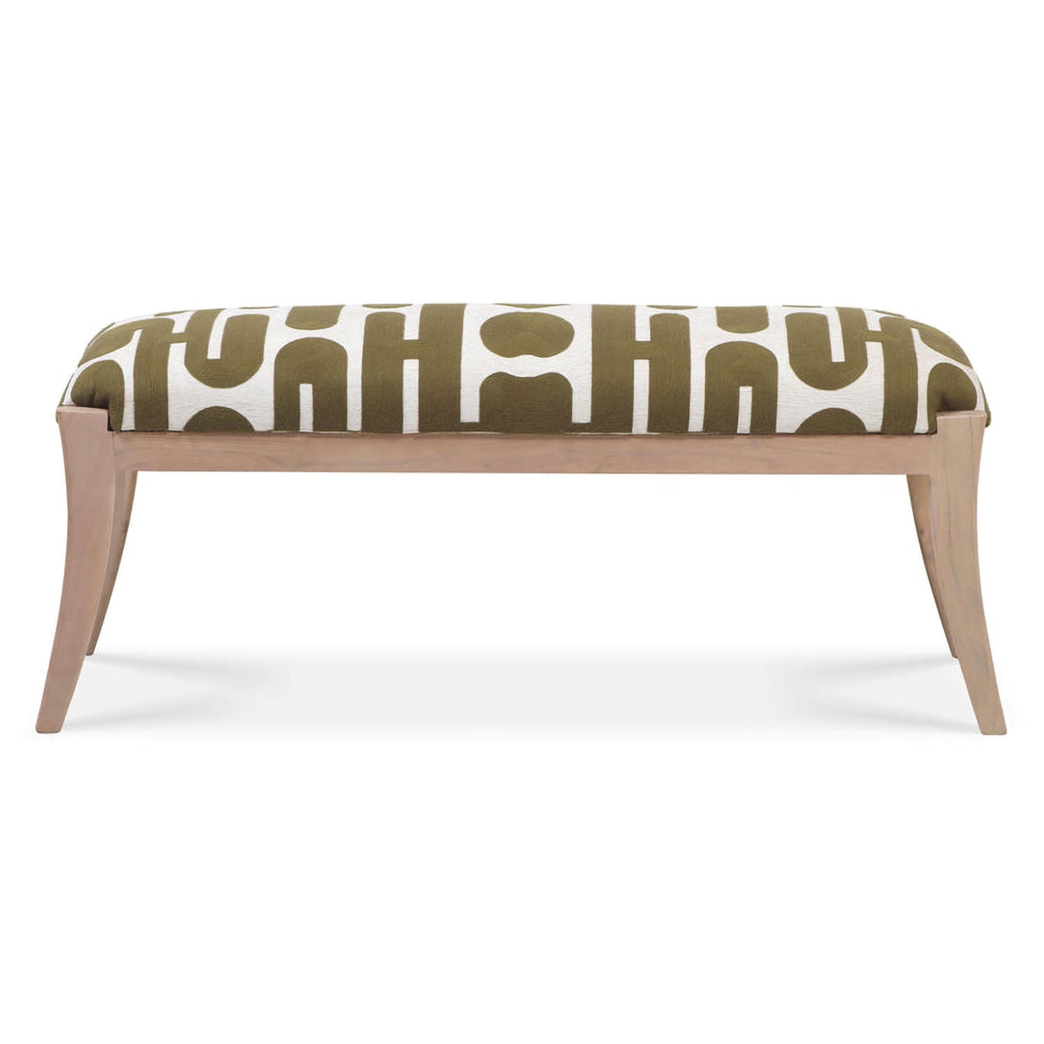 TOV Furniture Arielle Olive & White Embroidered Bench