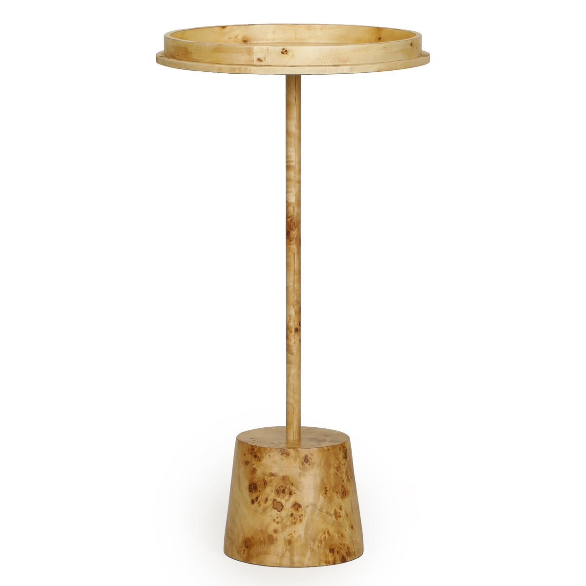 TOV Furniture Destin Natural Burl Side Table in natural burl veneer, primary product view