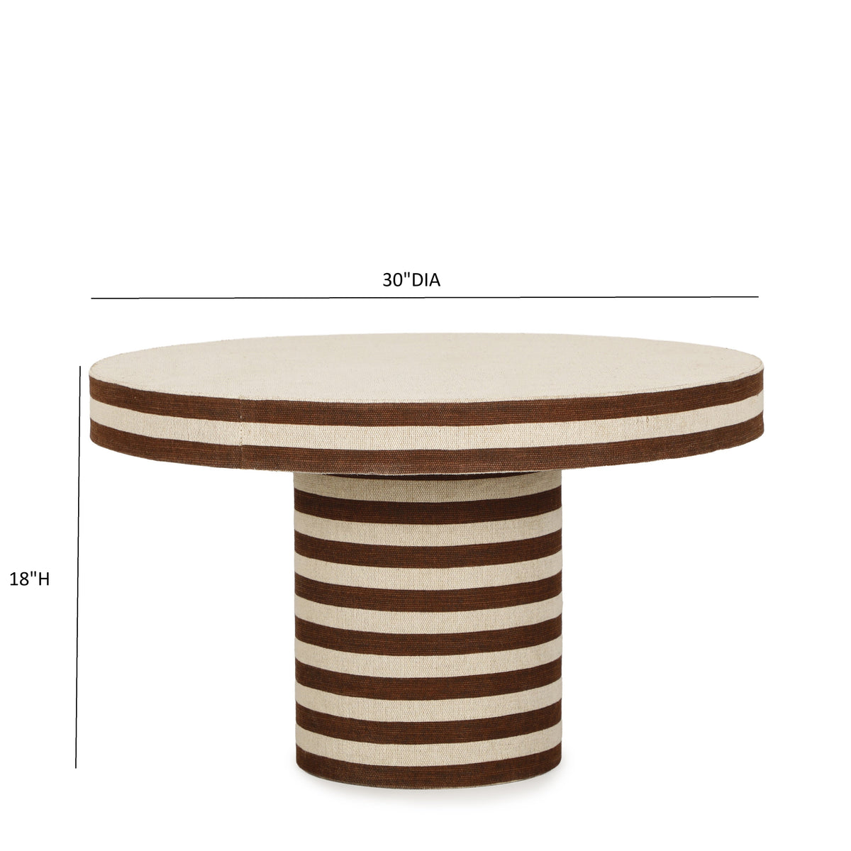 TOV Furniture Lyra Natural Striped Cotton Jute Coffee Table