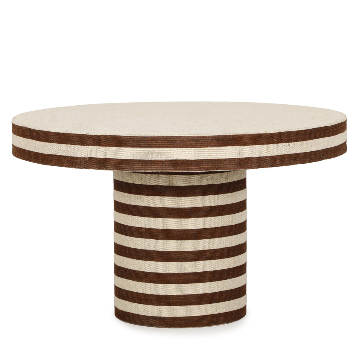 TOV Furniture Lyra Natural Striped Cotton Jute Coffee Table in brown striped cotton-jute, primary product view