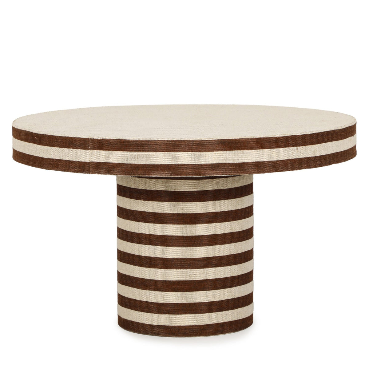 TOV Furniture Lyra Natural Striped Cotton Jute Coffee Table in brown striped cotton-jute, primary product view