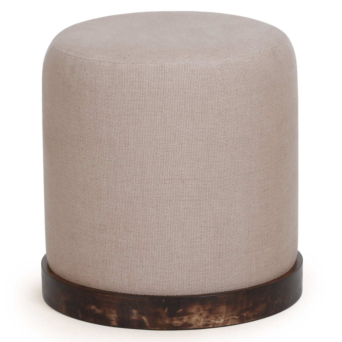 TOV Furniture Como Burl and Saddle Brown Accent Stool in saddle brown woven cotton and jute, primary product view