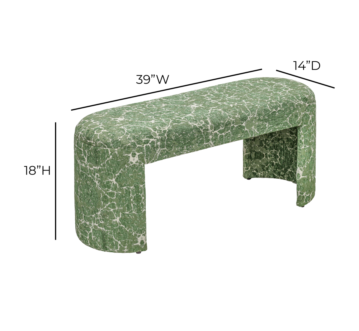 TOV Furniture Greenspace 39" Rounded Upholstered Bench