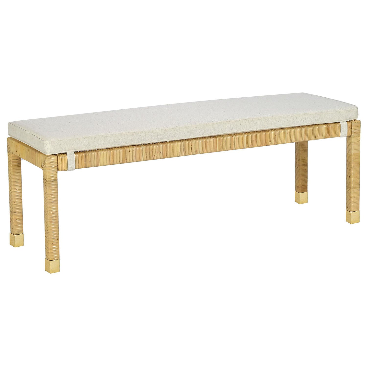 TOV Furniture Amara Cream Linen Bench