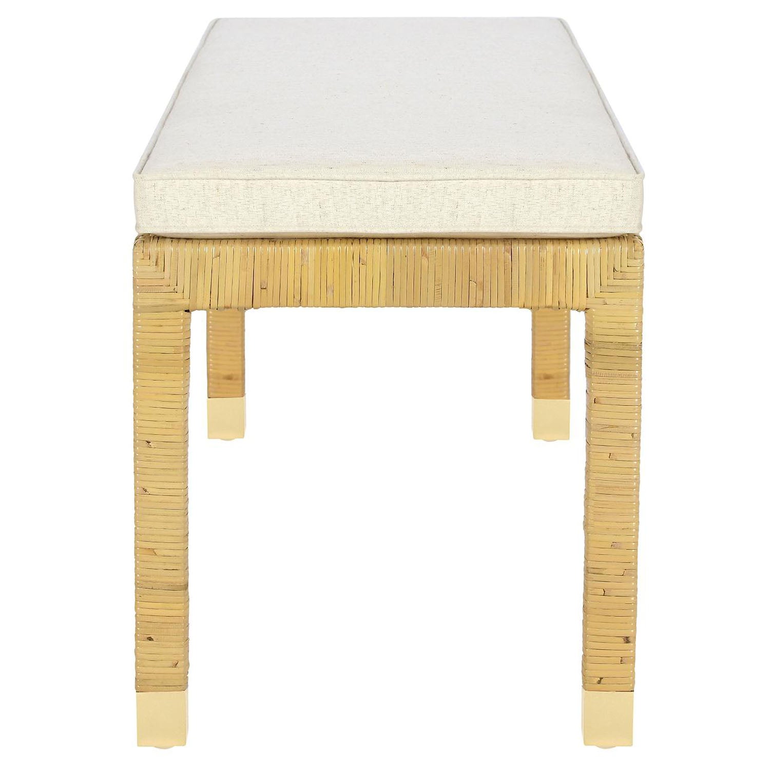 TOV Furniture Amara Cream Linen Bench