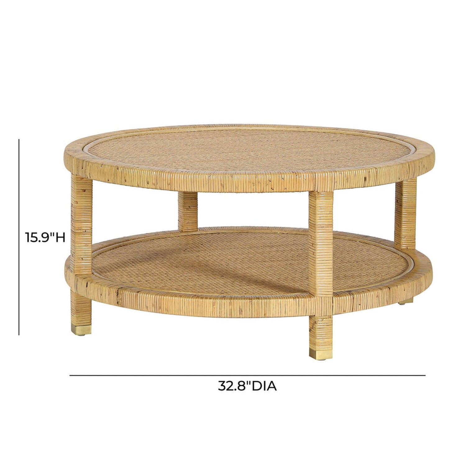 TOV Furniture Amara Natural Rattan Coffee Table