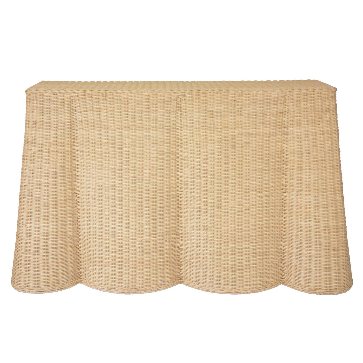 TOV Furniture Egan Natural Rattan Console Table in natural rattan, primary product view