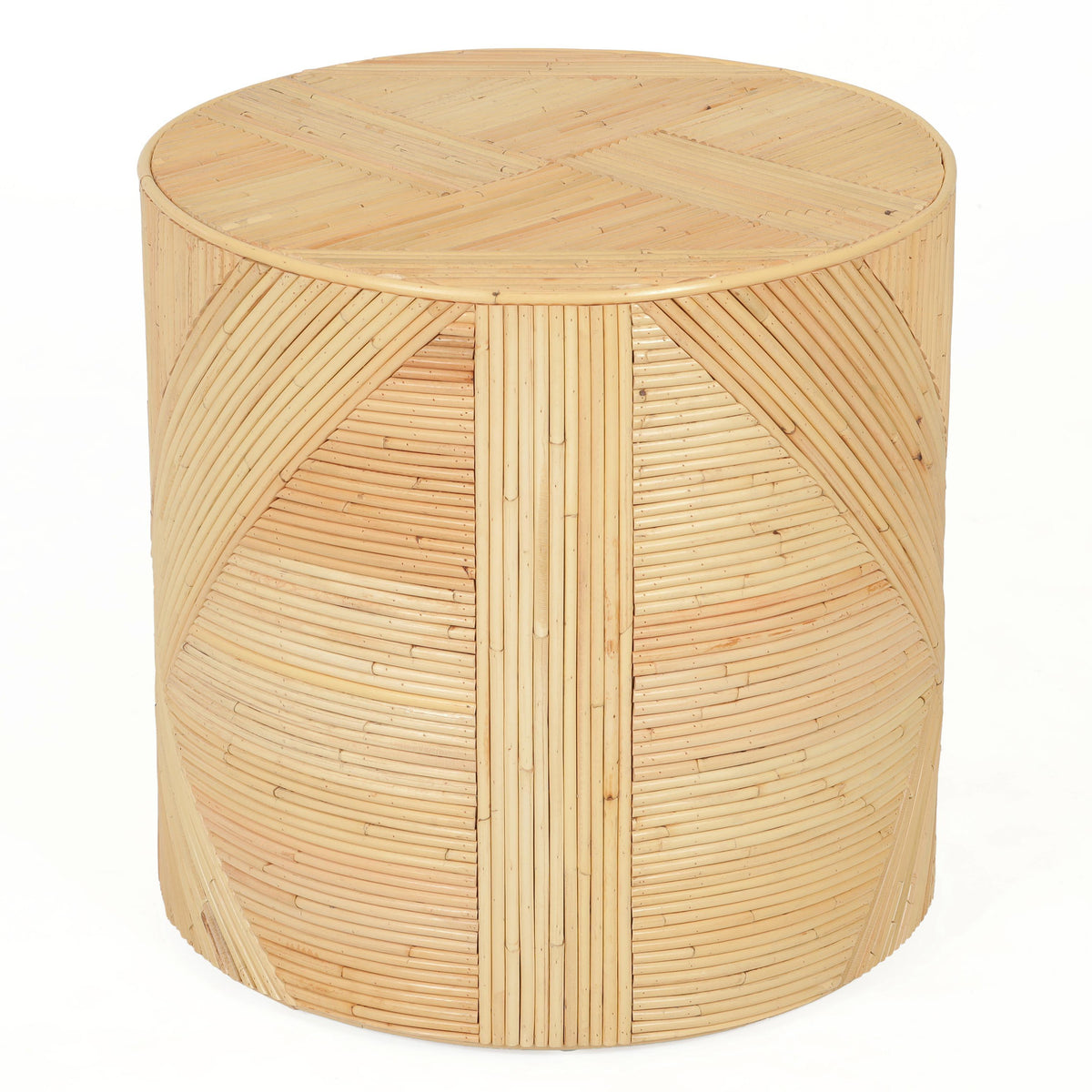 TOV Furniture Matea Natural Rattan Cross Side Table