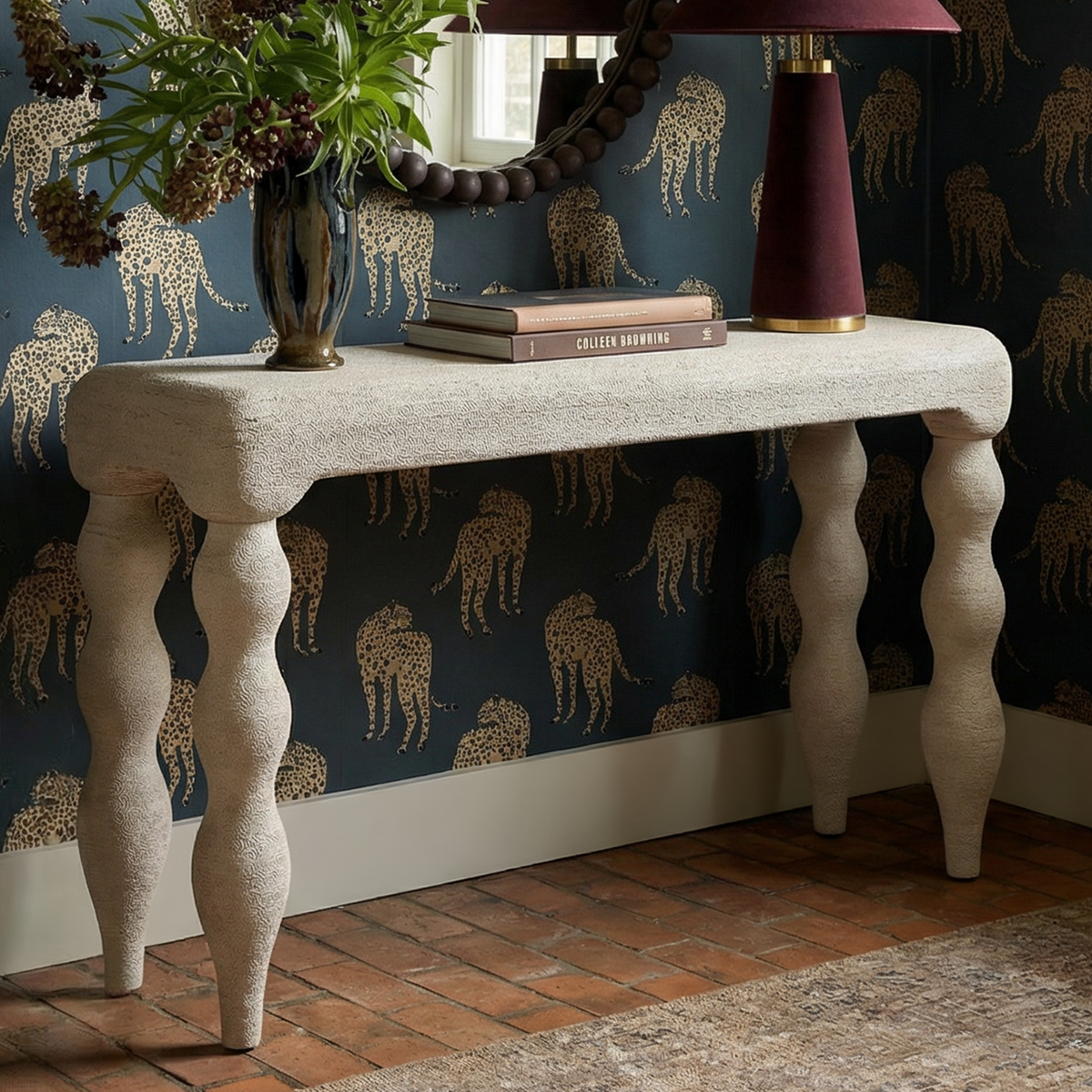 TOV Furniture Vicky Natural Woven Seagrass Console Table