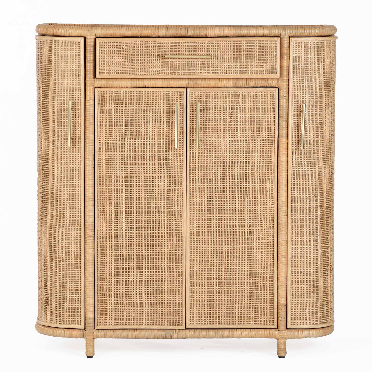 TOV Furniture Tarot Natural Rattan Bar Cabinet in natural rattan and cane, primary product view