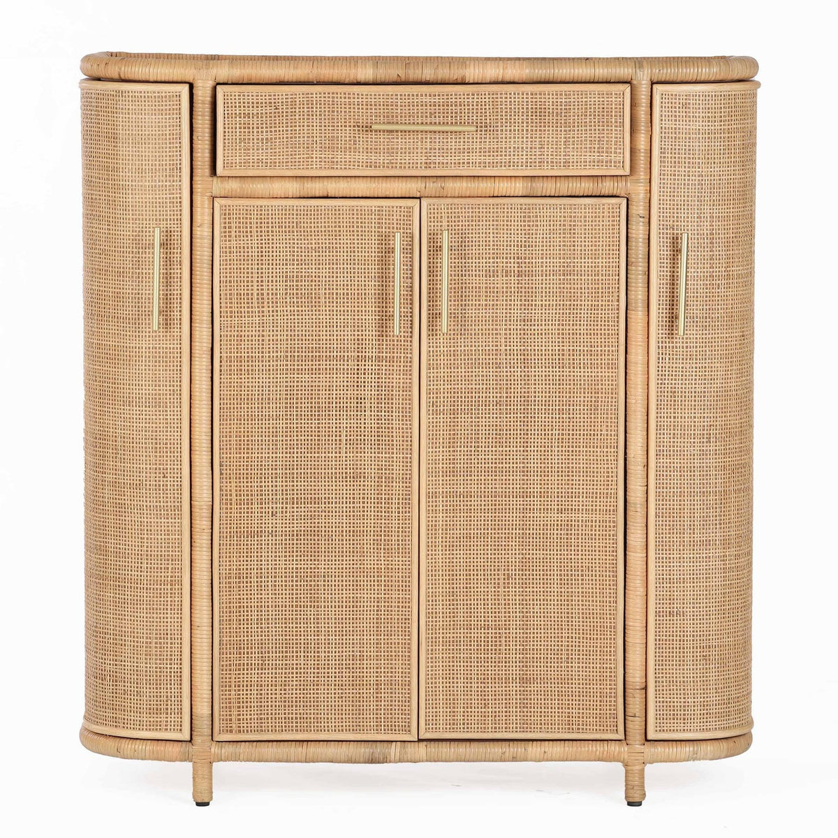 TOV Furniture Tarot Natural Rattan Bar Cabinet in natural rattan and cane, primary product view