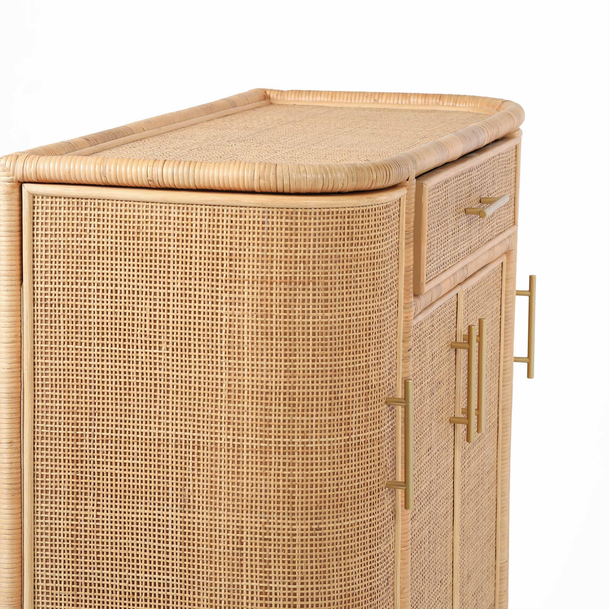 TOV Furniture Tarot Natural Rattan Bar Cabinet